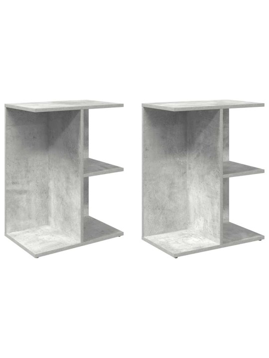 Yöpöydät 2 kpl betoninharmaa 46,5x29x61 cm tekninen puu