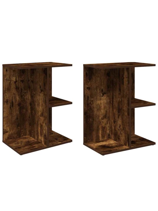 Yöpöydät 2 kpl savutammi 46,5x29x61 cm tekninen puu