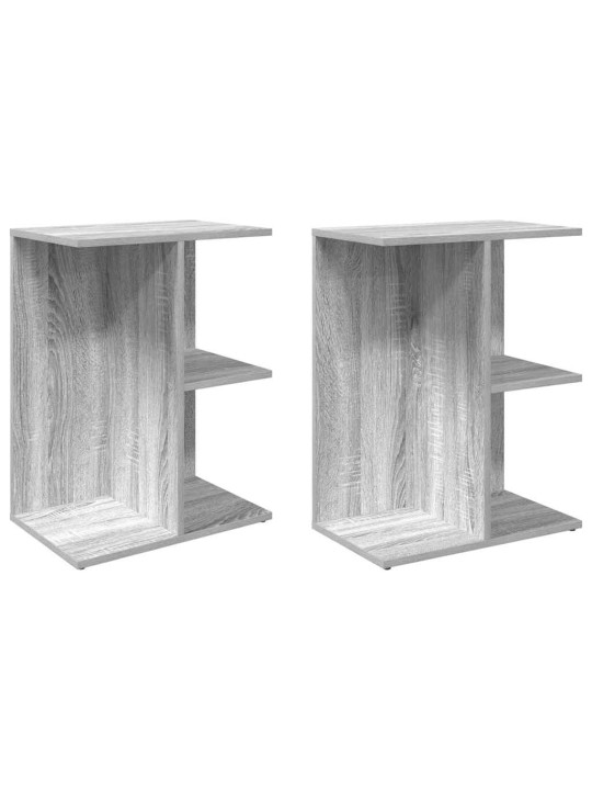 Yöpöydät 2 kpl harmaa sonoma 46,5x29x61 cm tekninen puu