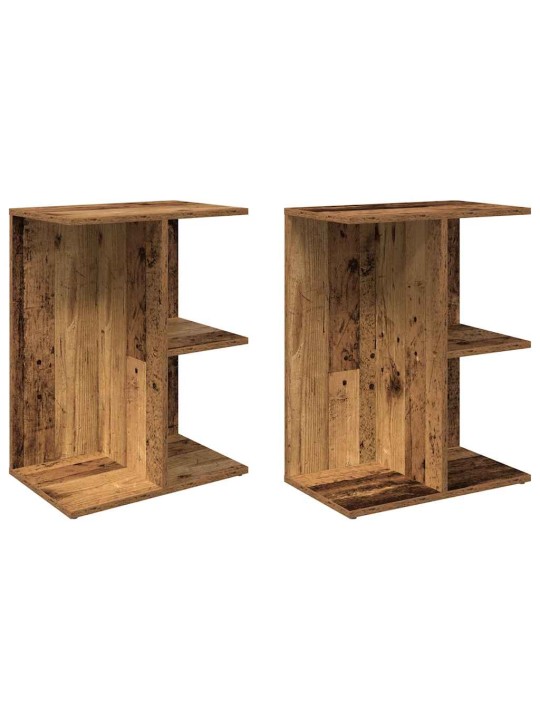 Yöpöydät 2 kpl vanha puu 46,5x29x61 cm tekninen puu