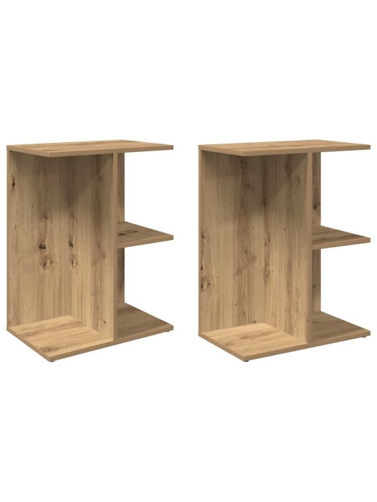 Yöpöydät 2 kpl käsityöläinen tammi 46,5x29x61 cm tekninen puu
