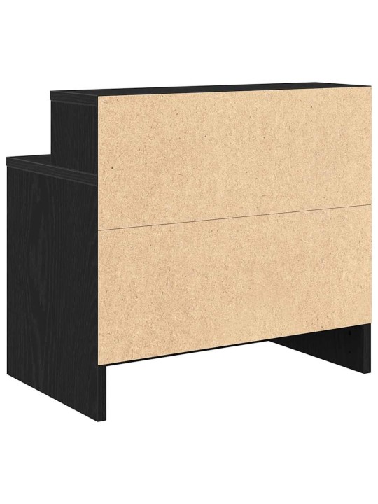 Yöpöytäkaapit laatikolla 2 kpl musta tammi 51x31x47 cm