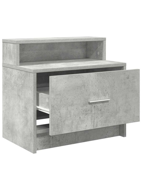 Yöpöytäkaapit laatikolla 2 kpl betoninharmaa 51x31x47 cm