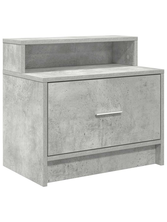 Yöpöytäkaapit laatikolla 2 kpl betoninharmaa 51x31x47 cm