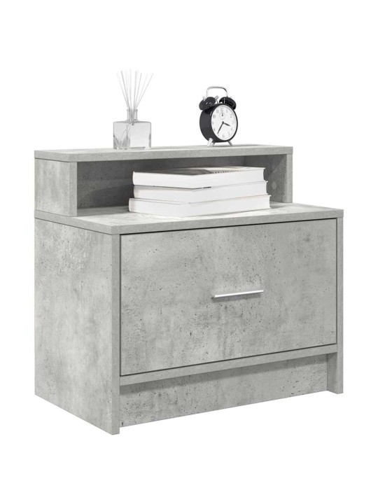 Yöpöytäkaapit laatikolla 2 kpl betoninharmaa 51x31x47 cm