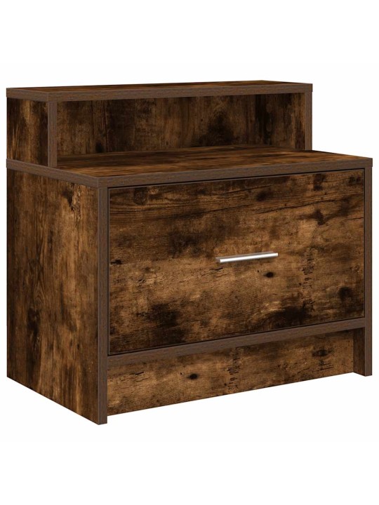 Yöpöytäkaapit laatikolla 2 kpl savutammi 51x31x47 cm