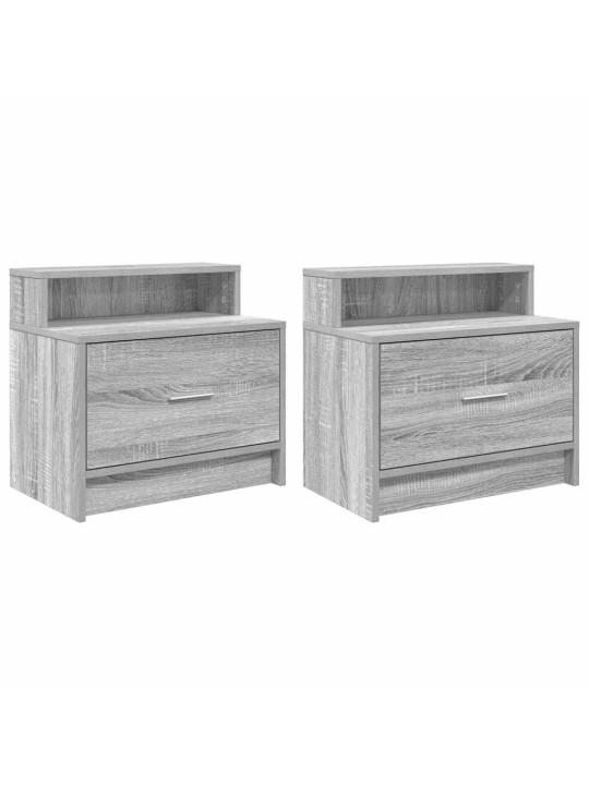 Yöpöytäkaapit laatikolla 2 kpl harmaa sonoma 51x31x47 cm