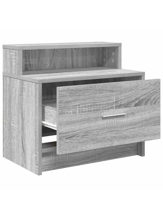 Yöpöytäkaapit laatikolla 2 kpl harmaa sonoma 51x31x47 cm