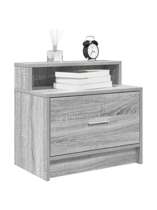 Yöpöytäkaapit laatikolla 2 kpl harmaa sonoma 51x31x47 cm