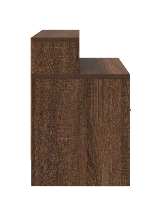 Yöpöytäkaapit laatikolla 2 kpl ruskea tammi 51x31x47 cm