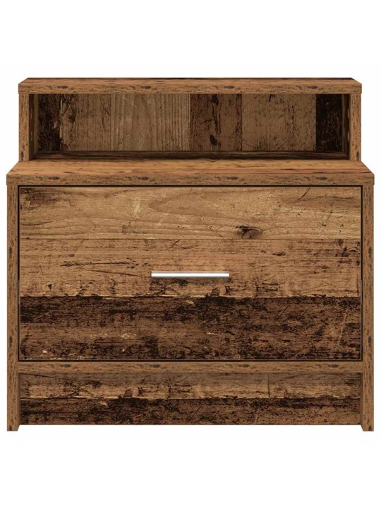 Yöpöytäkaapit laatikolla 2 kpl vanha puu 51x31x47 cm