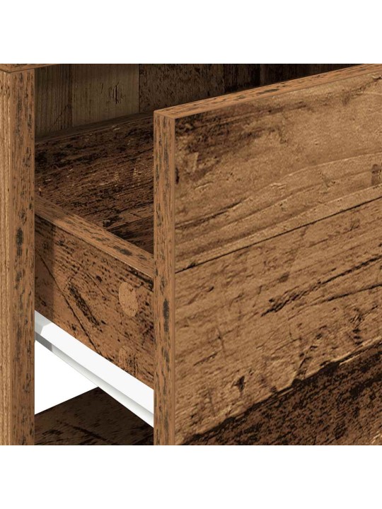 Yöpöytäkaapit laatikolla 2 kpl vanha puu 51x31x47 cm