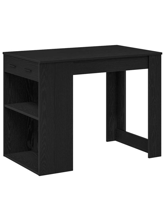 Kirjoituspöytä laatikolla ja hyllyllä musta tammi 102x62x77,5cm
