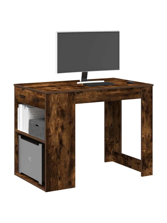 Kirjoituspöytä laatikolla ja hyllyllä savutammi 102x62x77,5 cm