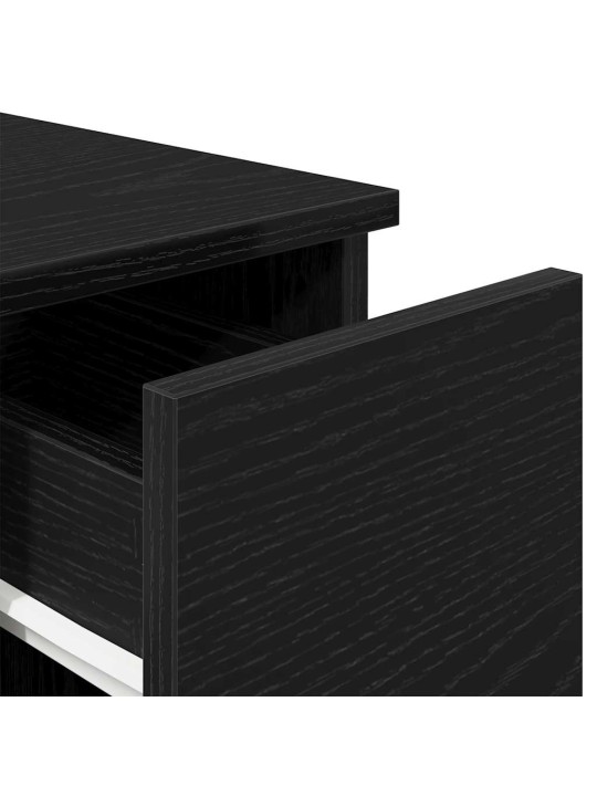 Yöpöytäkaapit laatikolla 2 kpl musta tammi 20x36x60 cm