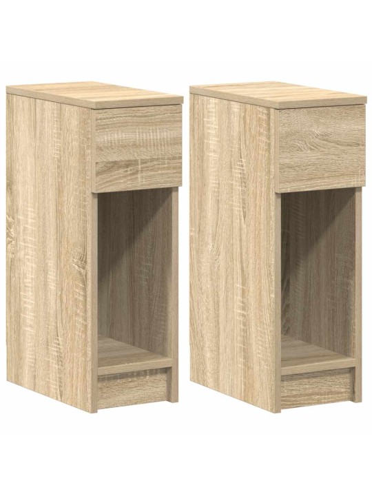 Yöpöytäkaapit laatikolla 2 kpl sonoma-tammi 20x36x60 cm