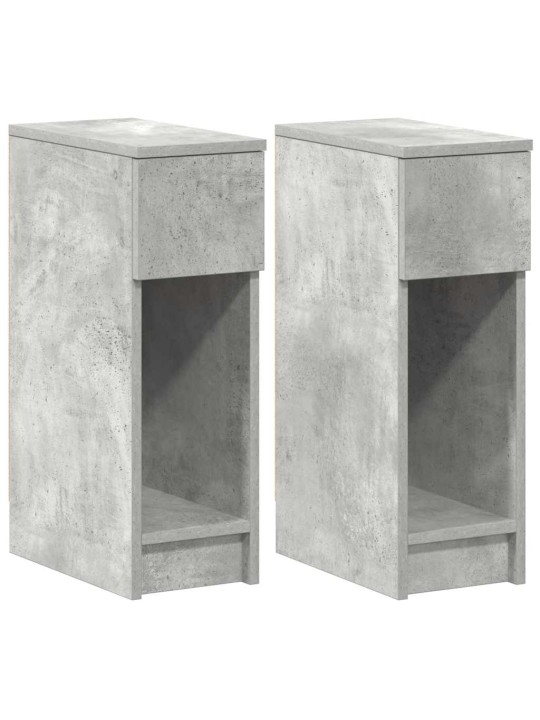 Yöpöytäkaapit laatikolla 2 kpl betoninharmaa 20x36x60 cm