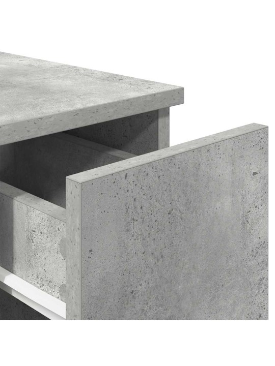 Yöpöytäkaapit laatikolla 2 kpl betoninharmaa 20x36x60 cm