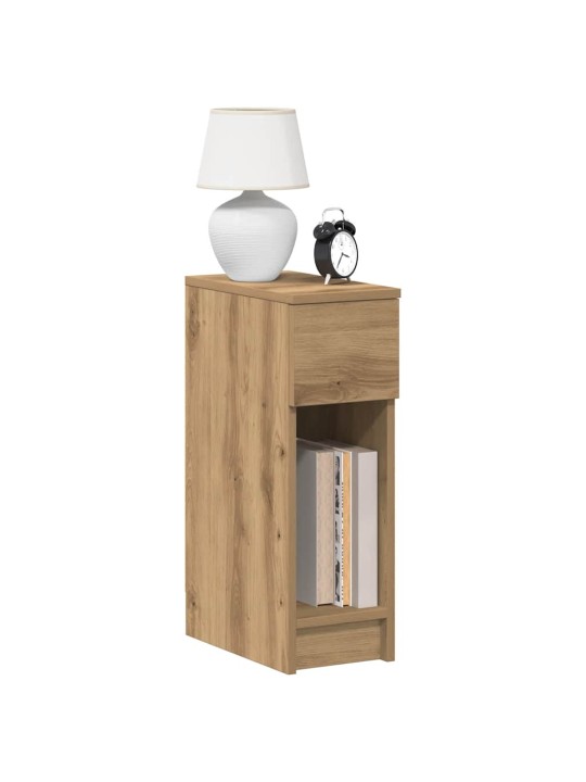 Yöpöytäkaapit laatikolla 2 kpl käsityöläinen tammi 20x36x60 cm