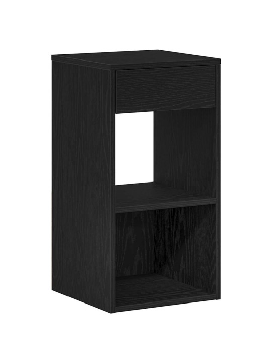 Yöpöytäkaapit laatikolla 2 kpl musta tammi 35x34x66,5 cm
