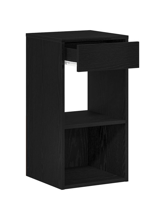 Yöpöytäkaapit laatikolla 2 kpl musta tammi 35x34x66,5 cm