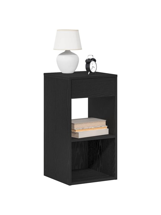 Yöpöytäkaapit laatikolla 2 kpl musta tammi 35x34x66,5 cm