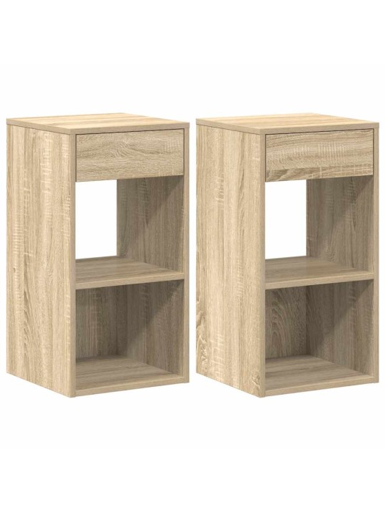 Yöpöytäkaapit laatikolla 2 kpl sonoma-tammi 35x34x66,5 cm