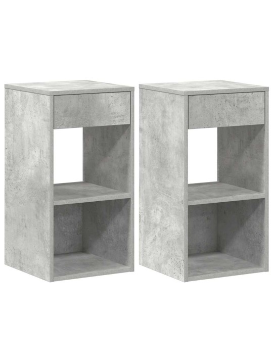 Yöpöytäkaapit laatikolla 2 kpl betoninharmaa 35x34x66,5 cm