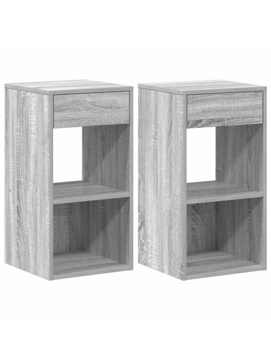 Yöpöytäkaapit laatikolla 2 kpl harmaa sonoma 35x34x66,5 cm
