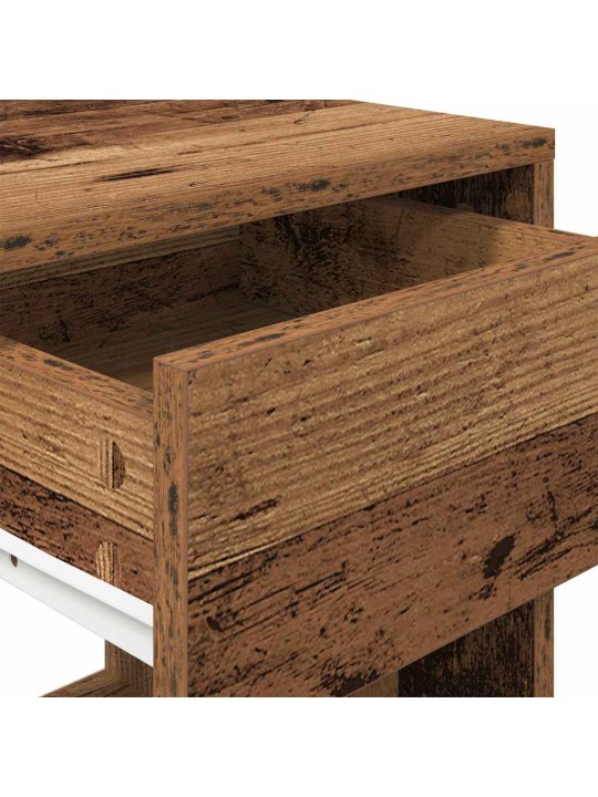Yöpöytäkaapit laatikolla 2 kpl vanha puu 35x34x66,5 cm