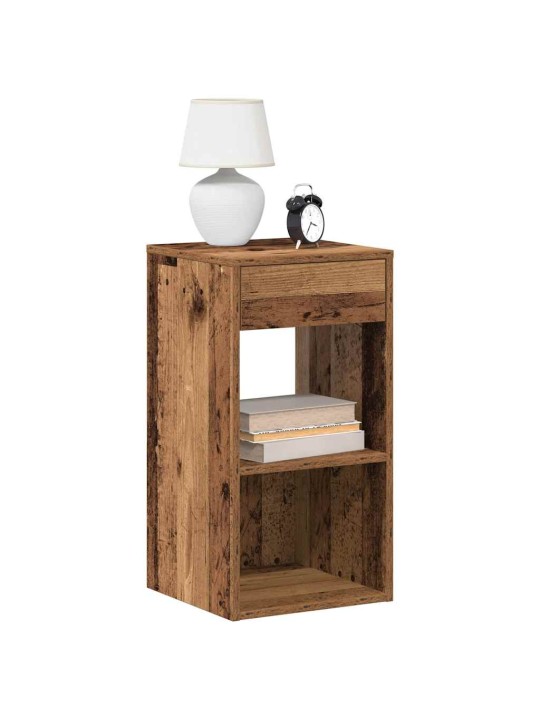 Yöpöytäkaapit laatikolla 2 kpl vanha puu 35x34x66,5 cm