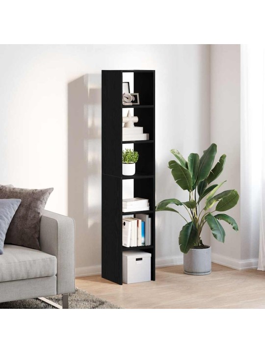 Kirjahyllyt 2kpl pinottava musta tammi 30x30x80 cm tekninen puu
