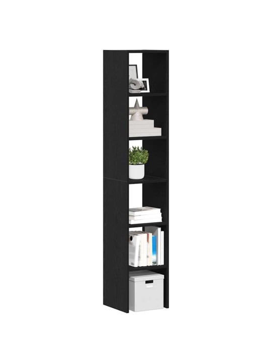 Kirjahyllyt 2kpl pinottava musta tammi 30x30x80 cm tekninen puu