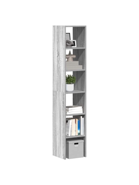Kirjahyllyt 2 kpl pinottava harmaa sonoma 30x30x80 cm