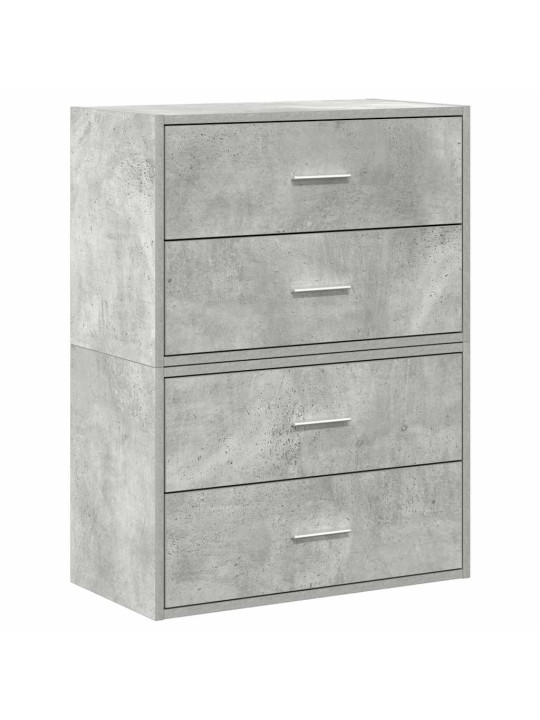 Kaapit 2laatikkoa 2kpl betoninharmaa 60x31x40cm teknillinen puu