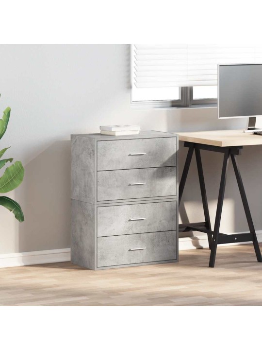 Kaapit 2laatikkoa 2kpl betoninharmaa 60x31x40cm teknillinen puu