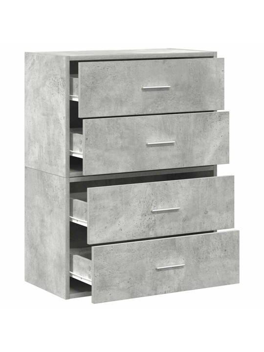 Kaapit 2laatikkoa 2kpl betoninharmaa 60x31x40cm teknillinen puu