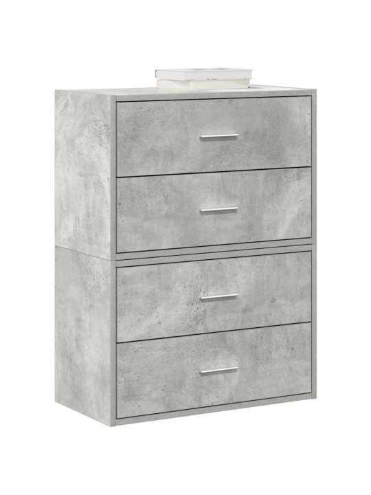 Kaapit 2laatikkoa 2kpl betoninharmaa 60x31x40cm teknillinen puu