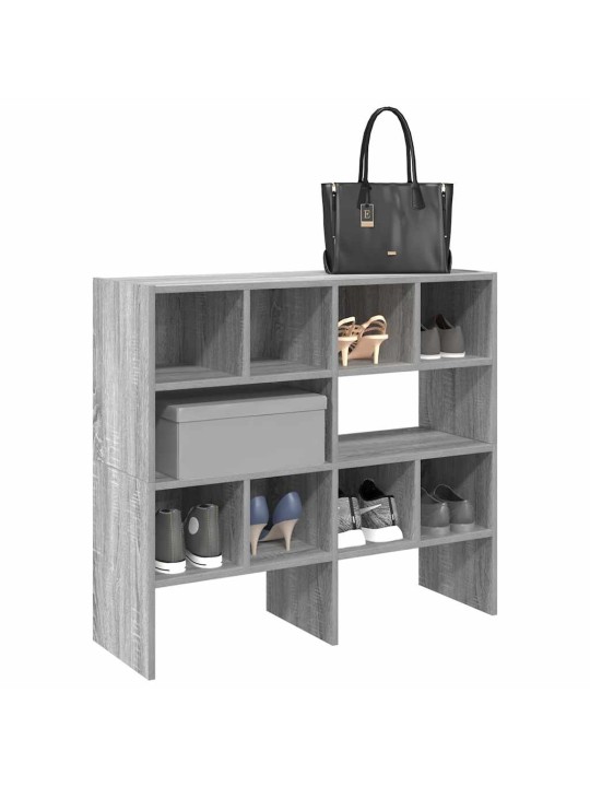 Kenkätelineet 2 kpl pinottava harmaa sonoma 89,5x30x40 cm