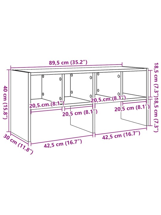 Kenkäteline pinottava artisan oak 89,5x30x40 cm