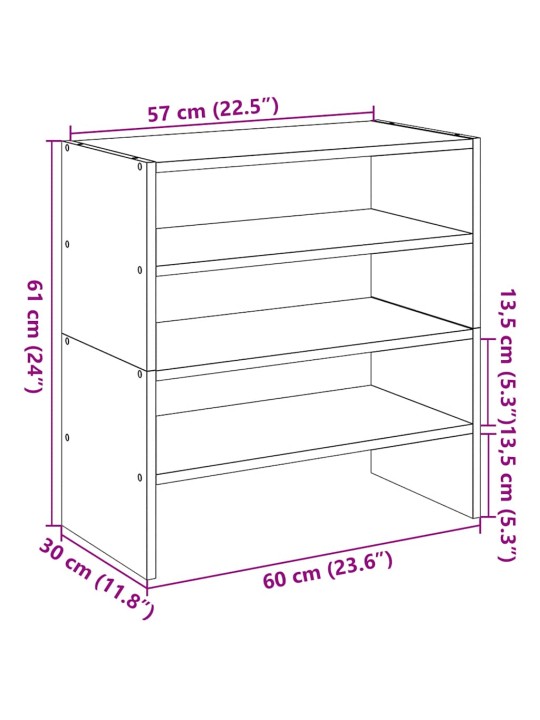 Kenkätelineet 2 kpl pinottava savustammi 60x30x30,5 cm