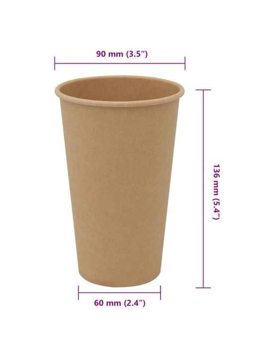 Paperiset kahvikupit 1000 kpl 16 unssia 400 ml ruskea