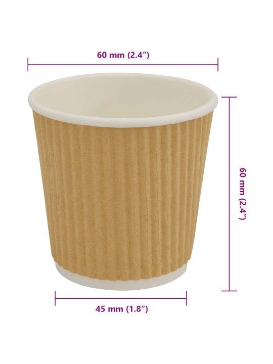 Paperiset kahvikupit 1000 kpl 4oz 100ml ruskea