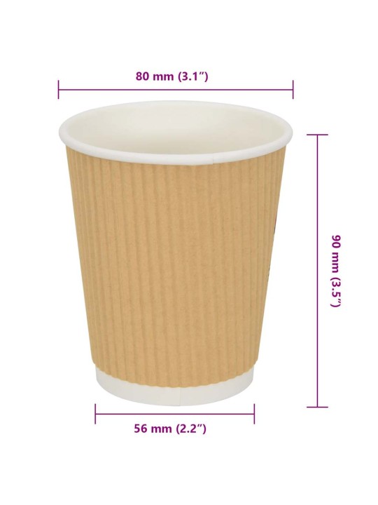 Paperiset kahvikupit 500 kpl 8oz 200 ml ruskea