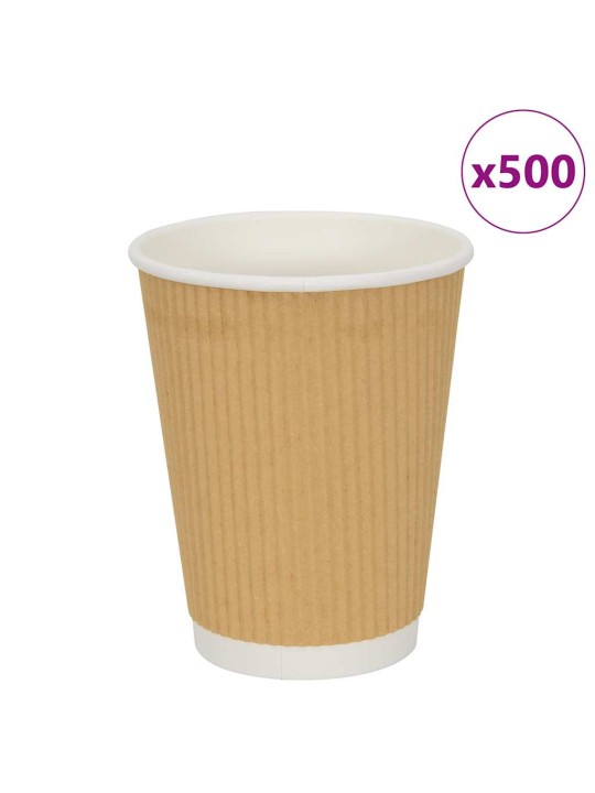 Paperiset kahvikupit 500 kpl 12 unssia 300 ml ruskea