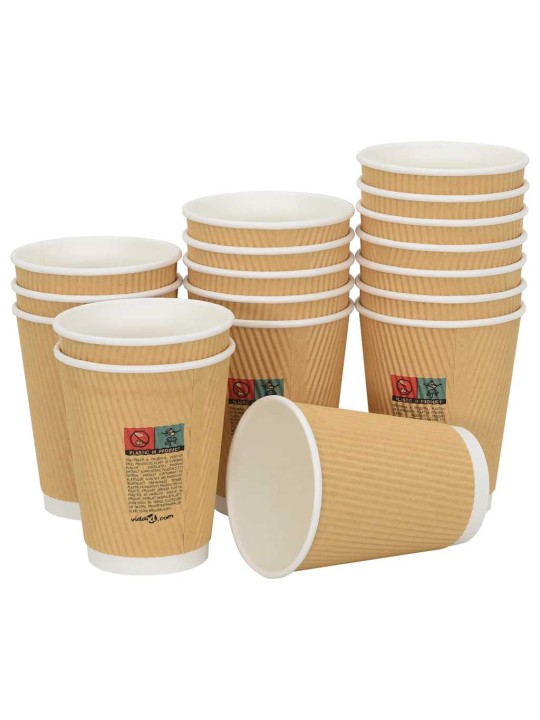 Paperiset kahvikupit 500 kpl 12 unssia 300 ml ruskea