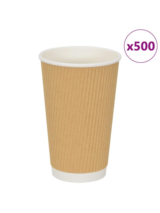 Paperiset kahvikupit 500 kpl 16 unssia 400 ml ruskea