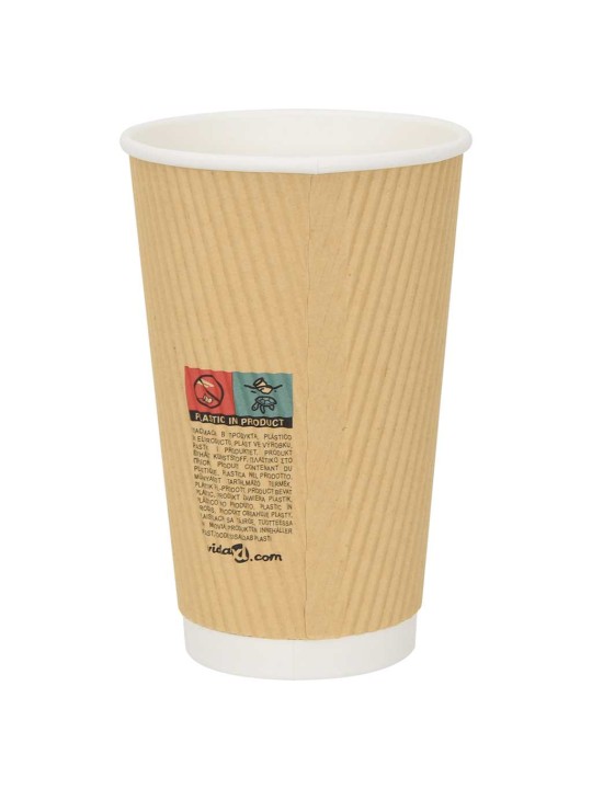 Paperiset kahvikupit 500 kpl 16 unssia 400 ml ruskea