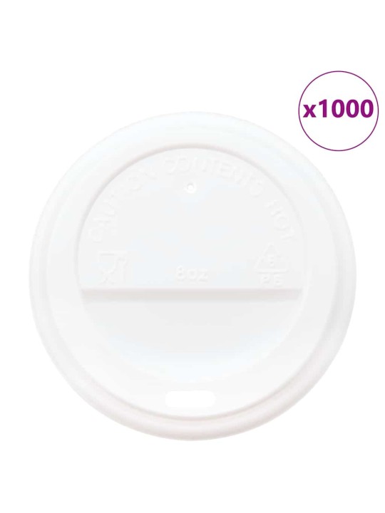 Paperiset kahvikuppikannet ø80 mm 8oz 1000 kpl valkoinen muovi