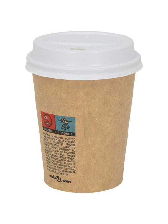Paperiset kahvikuppikannet ø80 mm 8oz 1000 kpl valkoinen muovi